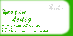 martin ledig business card